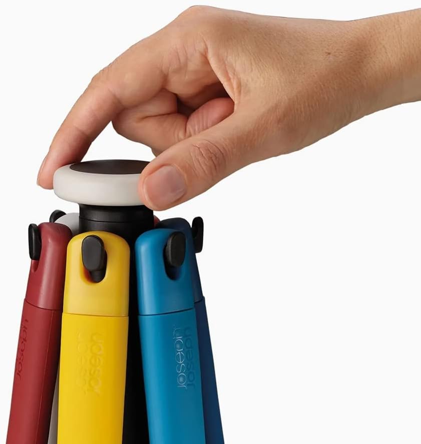 Joseph Joseph Elevate - Kitchen tools & gadgets Carousel 6-Piece Utensil Set with rotating stand, Ergonomic silicone handles, non stick head- Blue Multicolour - View 3
