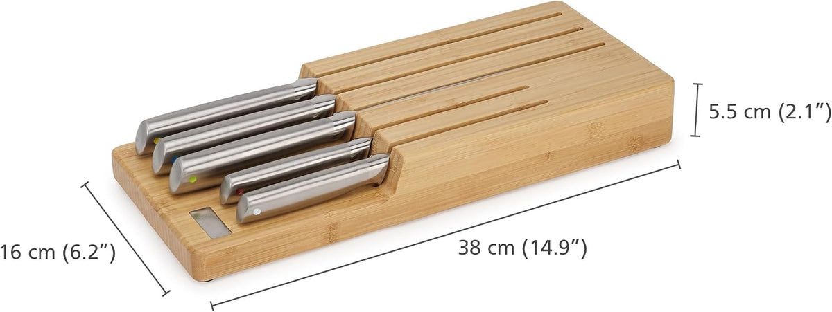 Joseph Joseph Elevate Kitchen Knives 5-piece Japanesse Stainless Steel Knife Set with, in Drawer Bamboo Block Organiser Tray - View 5