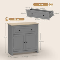 HOMCOM Sideboard Storage Cabinet with Drawer and Double Doors Grey thumbnail 3