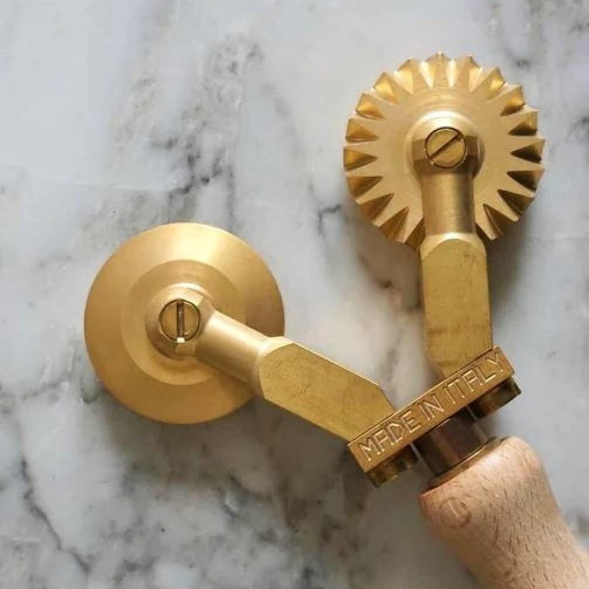 LA GONDOLA Brass & Wood Wheel Cutter - Pasta Making Tool for Home and Business | Italy Made Pasta Cutting Tool | Ravioli Cutter — image 8