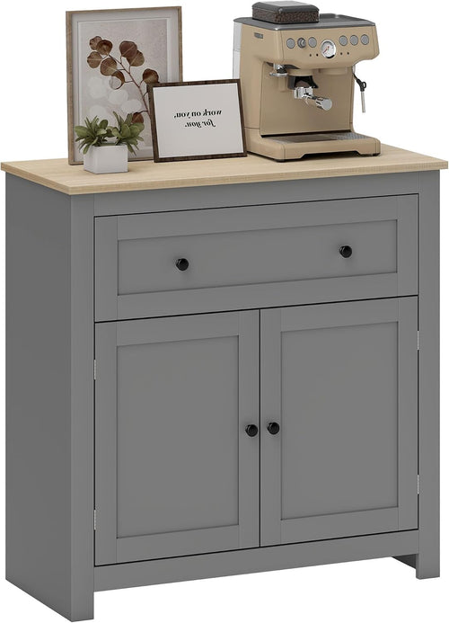 HOMCOM Sideboard Storage Cabinet with Drawer and Double Doors Grey