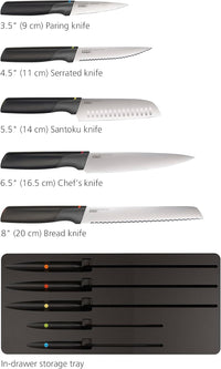 Joseph Joseph Elevate Utensil & Knife 10-piece Set, in Drawer Utensils Organisation Storage, Black/Multicolour thumbnail 5