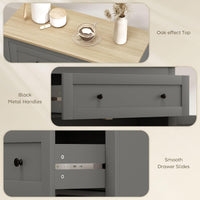 HOMCOM Sideboard Storage Cabinet with Drawer and Double Doors Grey thumbnail 7