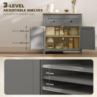 HOMCOM Sideboard Storage Cabinet with Drawer and Double Doors Grey thumbnail 5