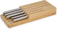 Joseph Joseph Elevate Kitchen Knives 5-piece Japanesse Stainless Steel Knife Set with, in Drawer Bamboo Block Organiser Tray thumbnail 1