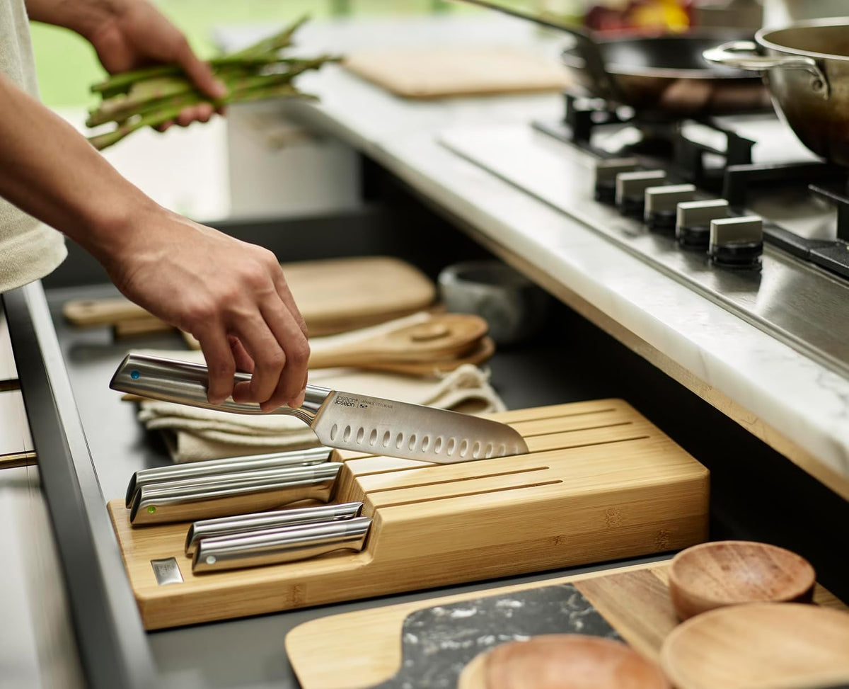 Joseph Joseph Elevate Kitchen Knives 5-piece Japanesse Stainless Steel Knife Set with, in Drawer Bamboo Block Organiser Tray - View 3