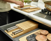 Joseph Joseph Elevate Kitchen Knives 5-piece Japanesse Stainless Steel Knife Set with, in Drawer Bamboo Block Organiser Tray thumbnail 2
