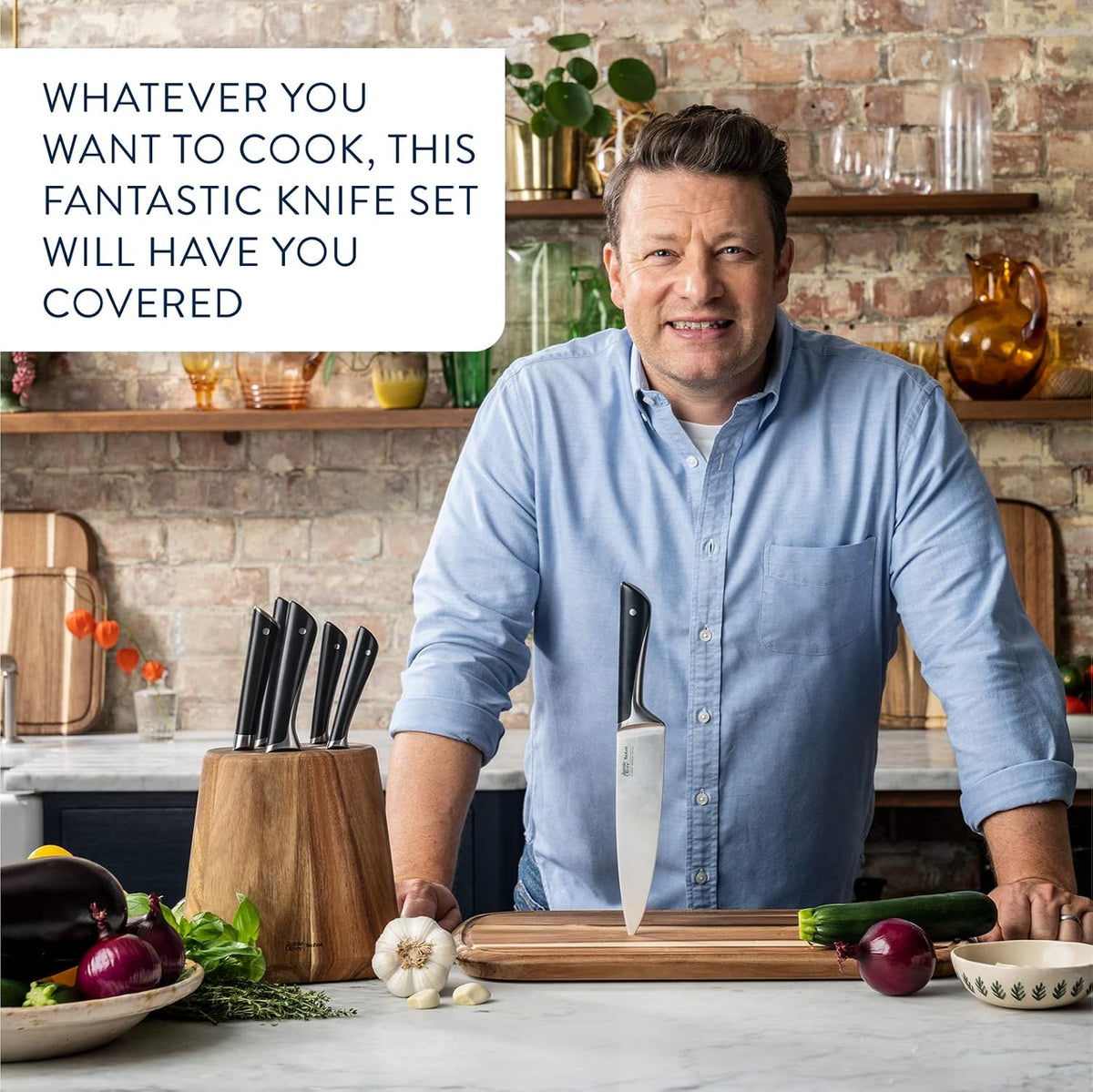 Tefal Jamie Oliver 3-Piece Kitchen Knife Set, Chef, Utility, Paring - View 5